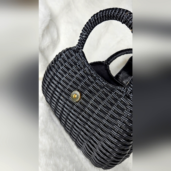 80s VTG Wicker Basket Clutch - Picture 7 of 8